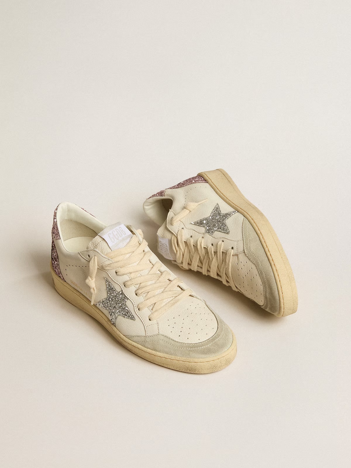 Golden Goose GGDB Ball Star in black mesh with black suede star