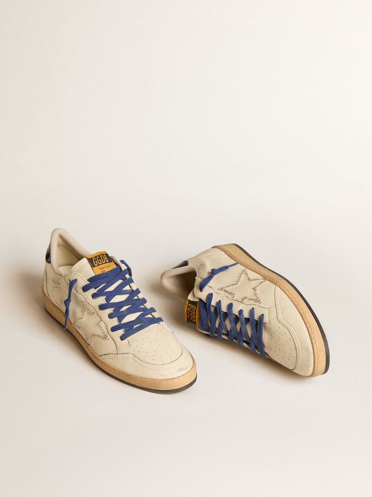 Golden Goose GGDB Ball Star LTD with embroidered star and blue patent leather heel tab