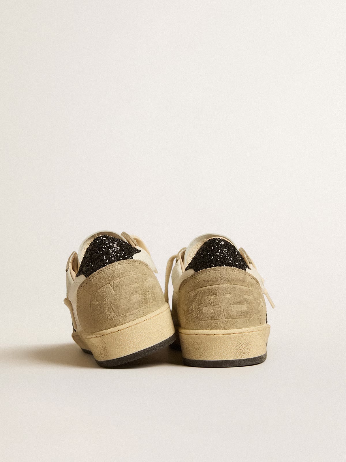Golden Goose GGDB Ball Star LTD in nappa leather and suede with cream star and silver heel tab