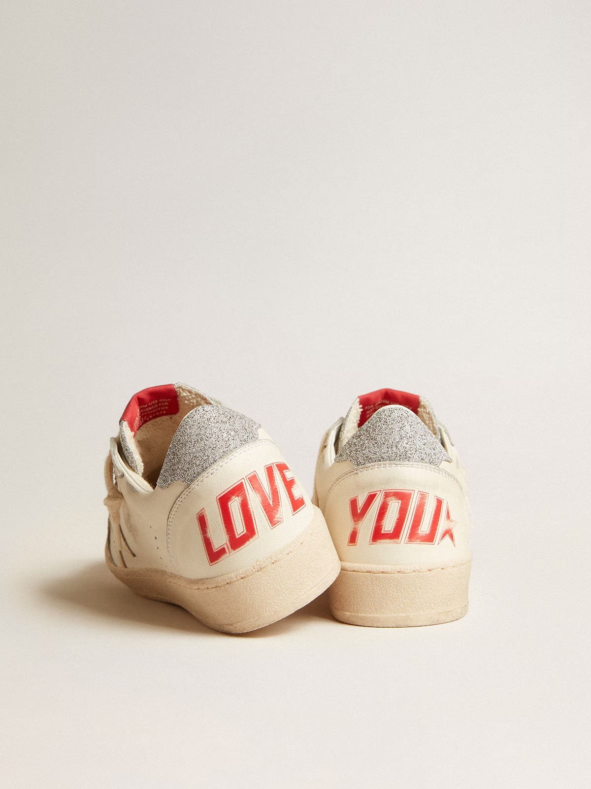 Golden Goose GGDB Men's Ball Star LTD in nappa with white star and Swarovski crystal heel tab