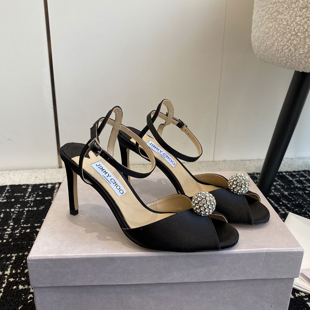 Jimmy Choo Sacora Leather Slingshot Fashion Buckle Slide Sandal (Replica)