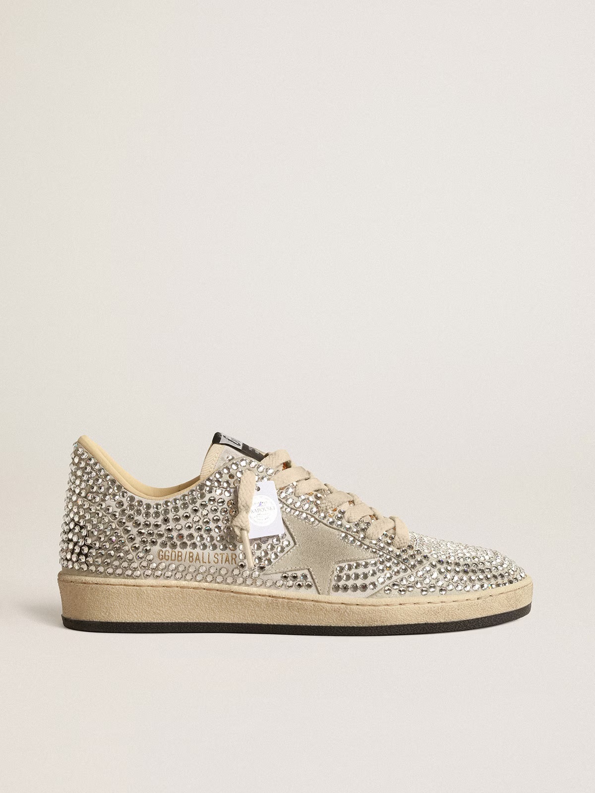 Golden Goose GGDB Ball Star in honey suede with silver leather star and heel tab