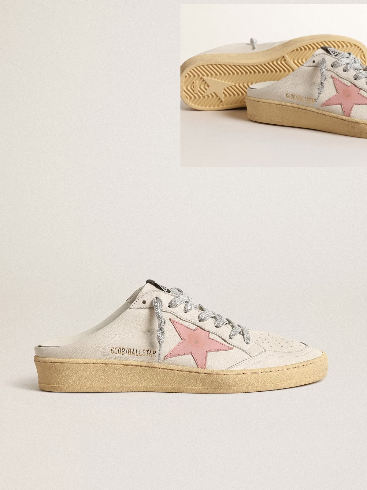 Golden Goose GGDB Ball Star Sabots with glitter star and shearling lining