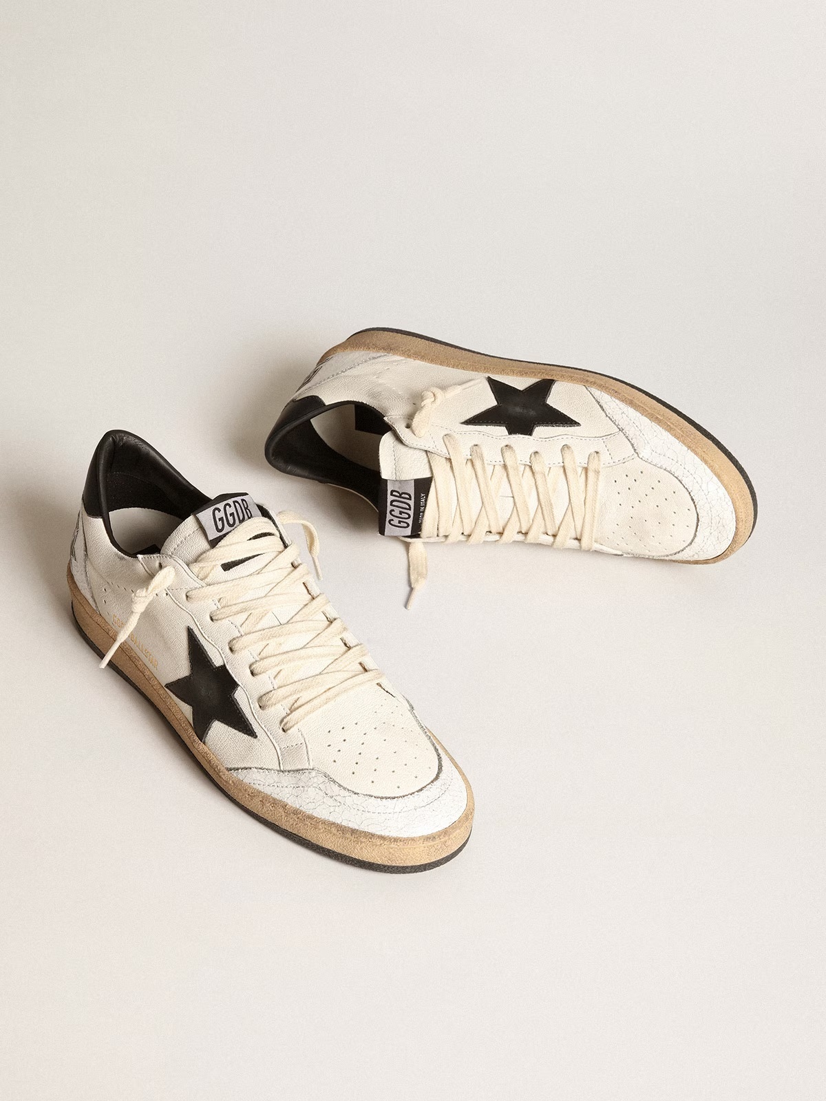 Golden Goose GGDB Men's Ball Star in white nappa with black star