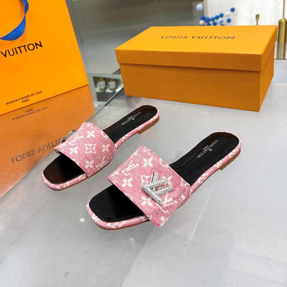 Louis Vuitton LV Flat Flat Flip-flops  Slide Sandal (Replica)