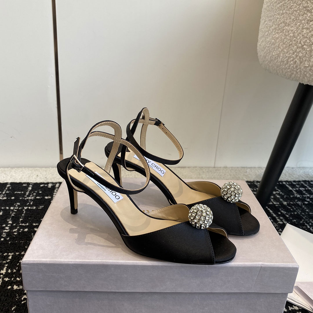 Jimmy Choo Sacora Leather Slingshot Fashion Buckle Slide Sandal (Replica)