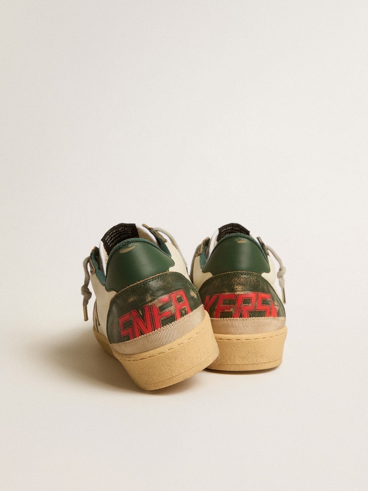 Golden Goose GGDB Ball Star LTD with platinum leather star and green leather heel tab