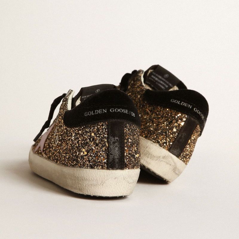 Golden Goose GGDB Super-Star sneakers in glitter with red leather star