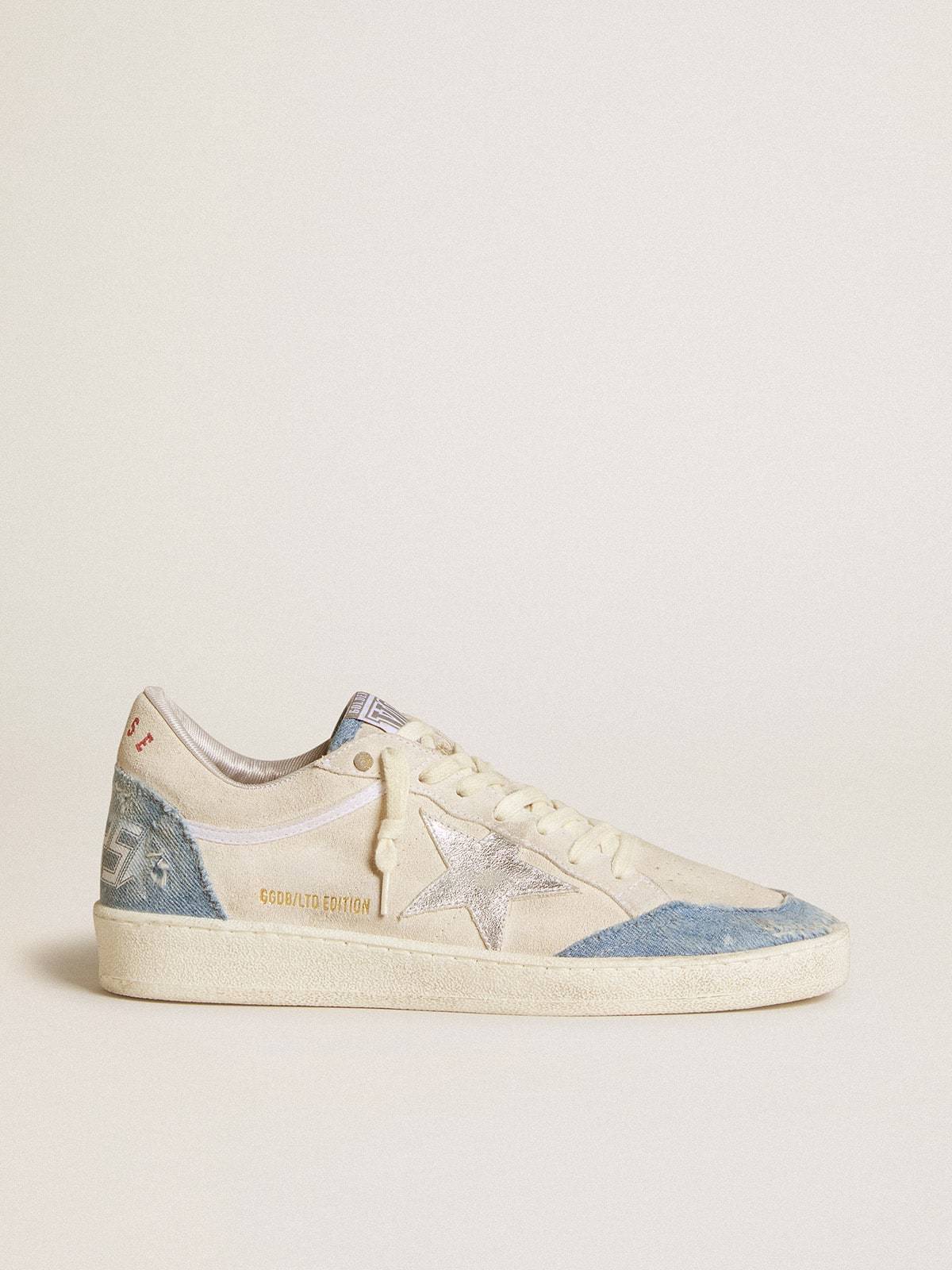 Golden Goose GGDB Ball Star LTD in suede with metallic leather star and denim inserts