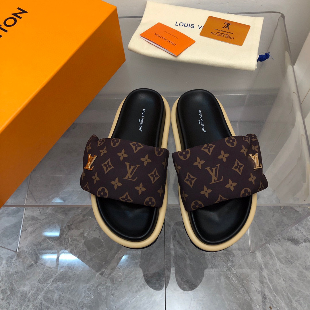 Louis Vuitton LV Pollow Nylon Velcro Slide Sandal(Replica)