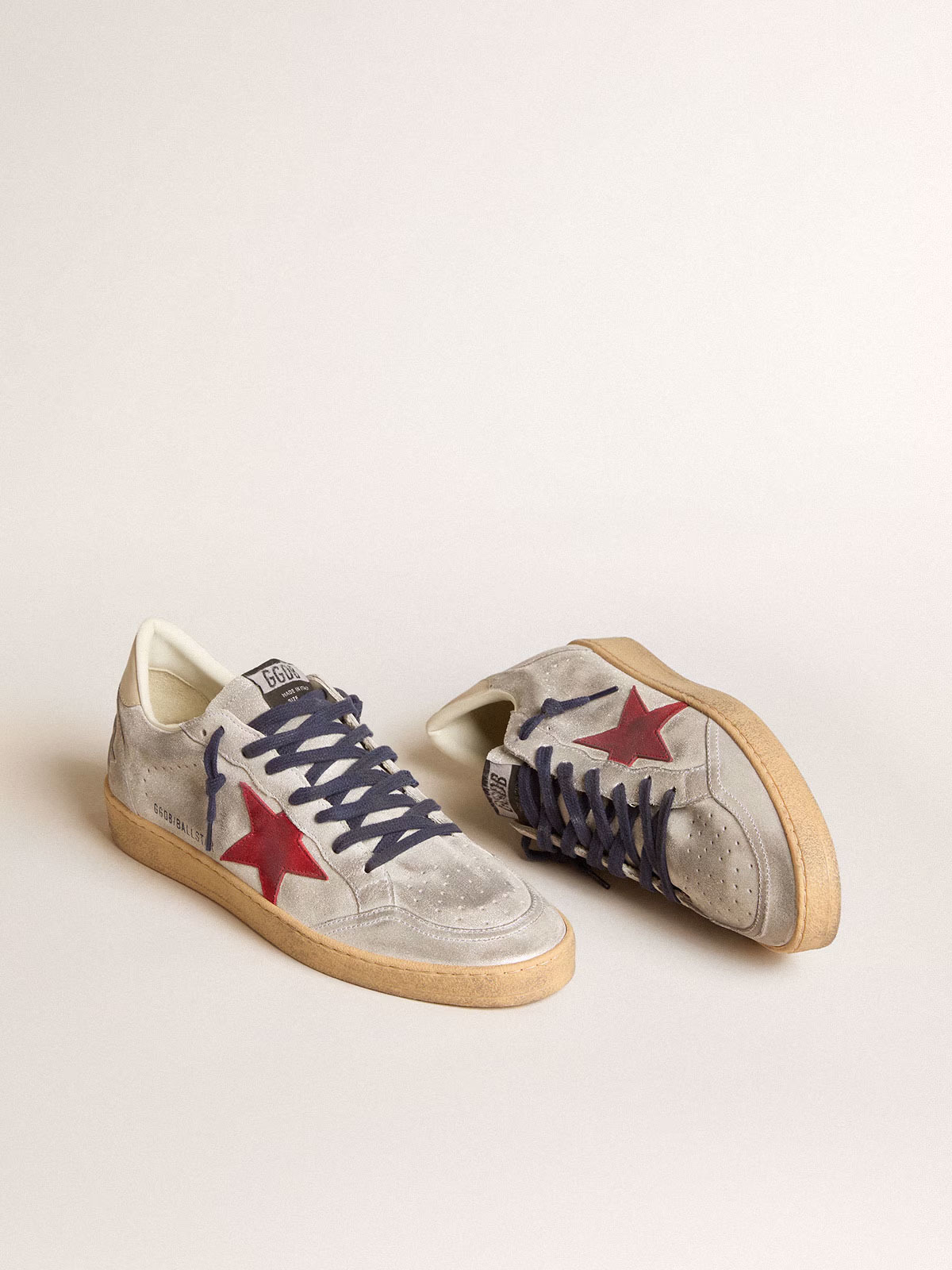 Golden Goose GGDB Ball Star in metallic suede with suede star and leather heel tab