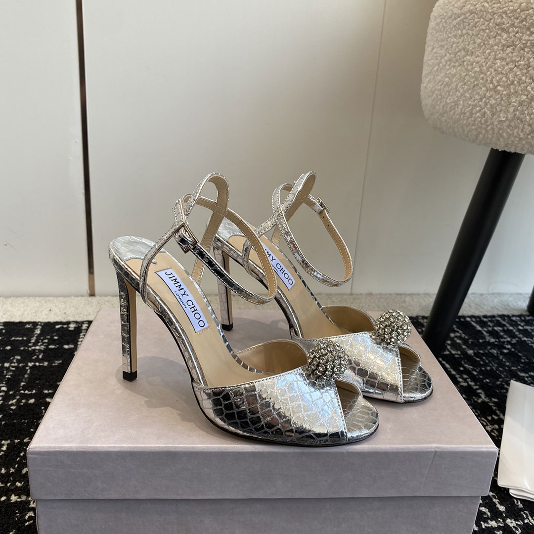 Jimmy Choo Sacora Leather Slingshot Fashion Buckle Slide Sandal (Replica)