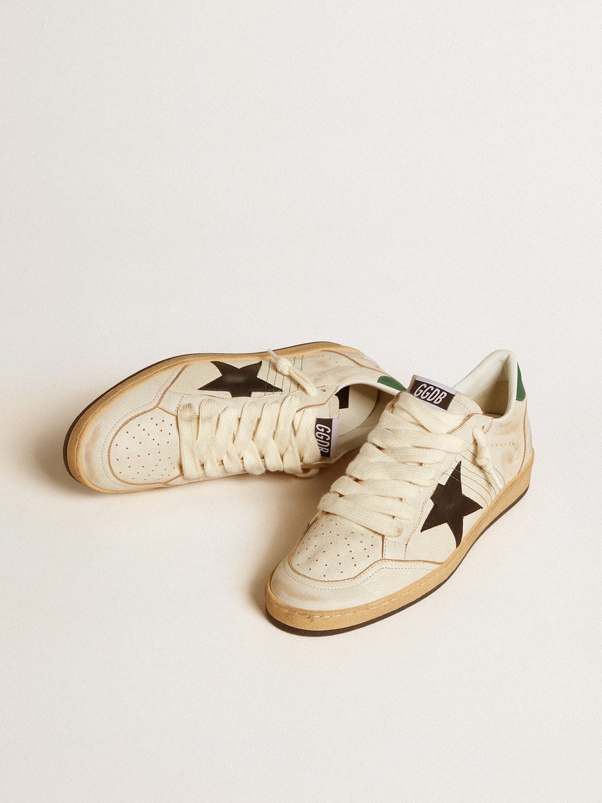 Golden Goose GGDB Men's Ball Star with black leather star and green leather heel tab