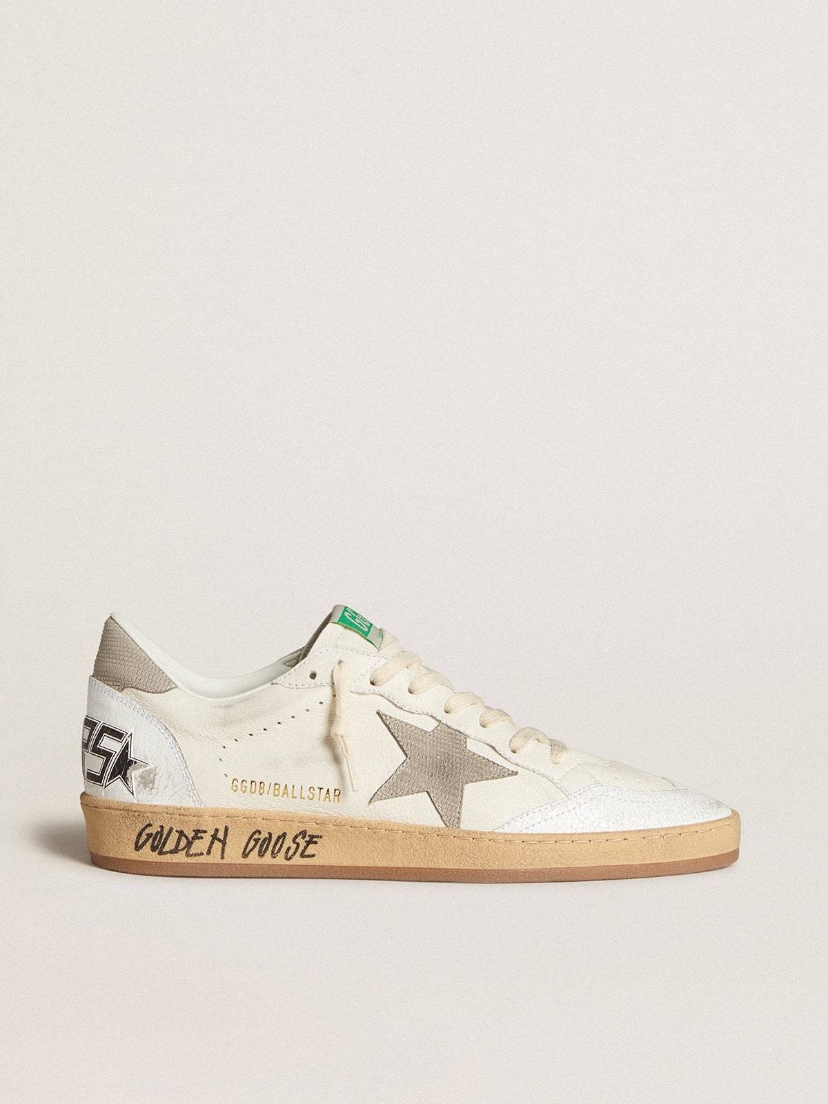 Golden Goose GGDB Ball Star in nappa leather with gray nubuck star and heel tab