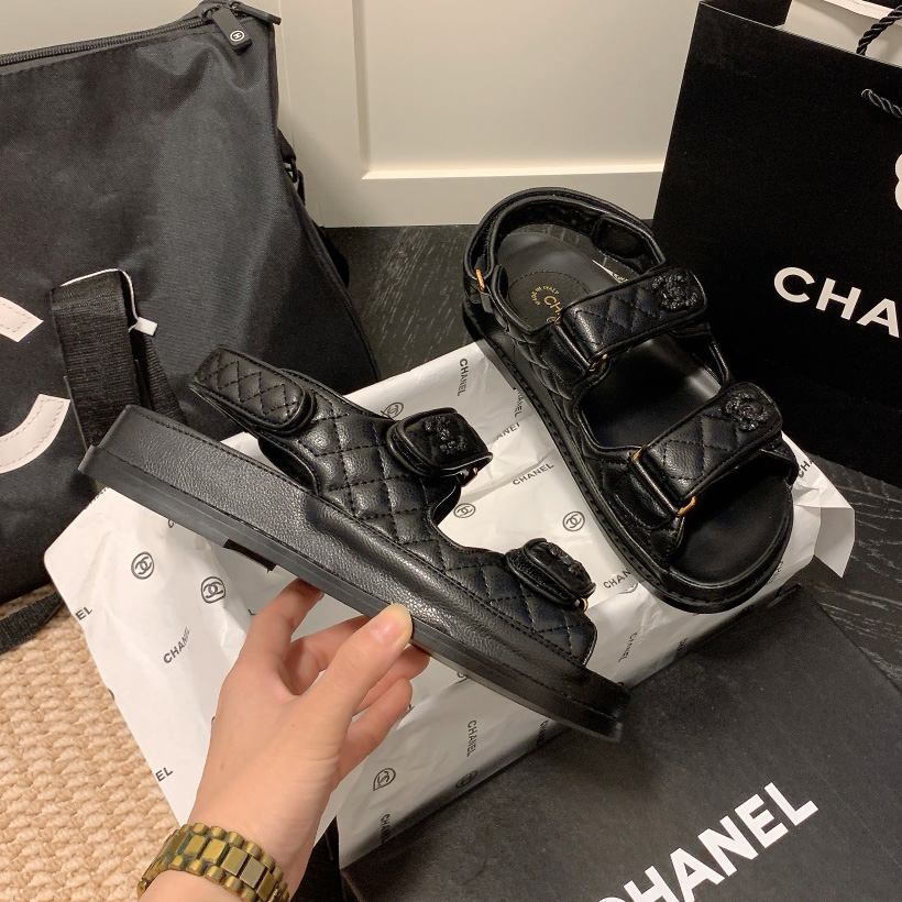 Chanel Velcro Slide Sandals Slippers Slide(Replica)
