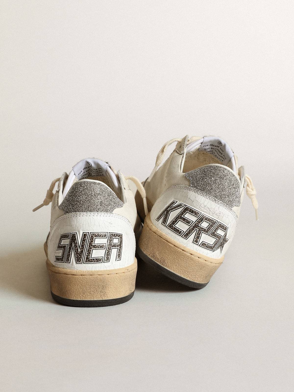 Golden Goose GGDB White Ball Star with a Swarovski crystal star and heel tab