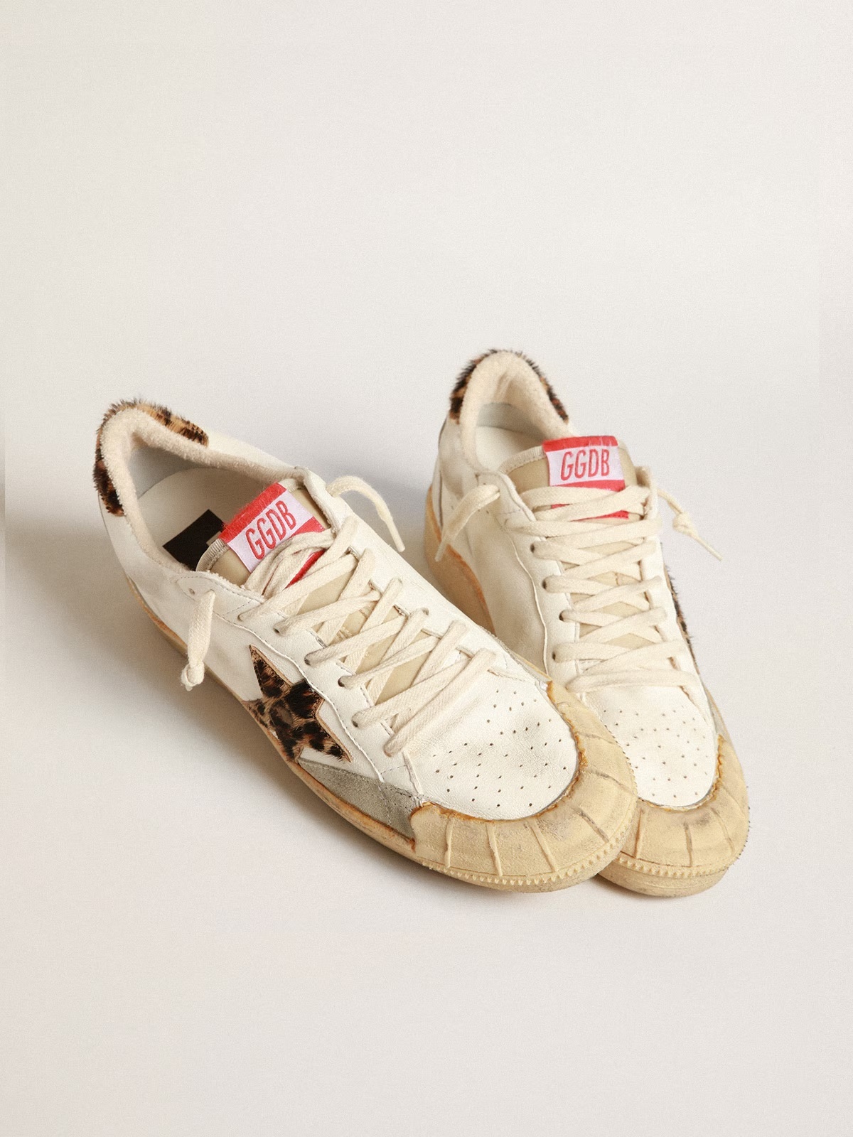 Golden Goose GGDB Ball Star in nappa with leopard-print pony skin star and heel tab