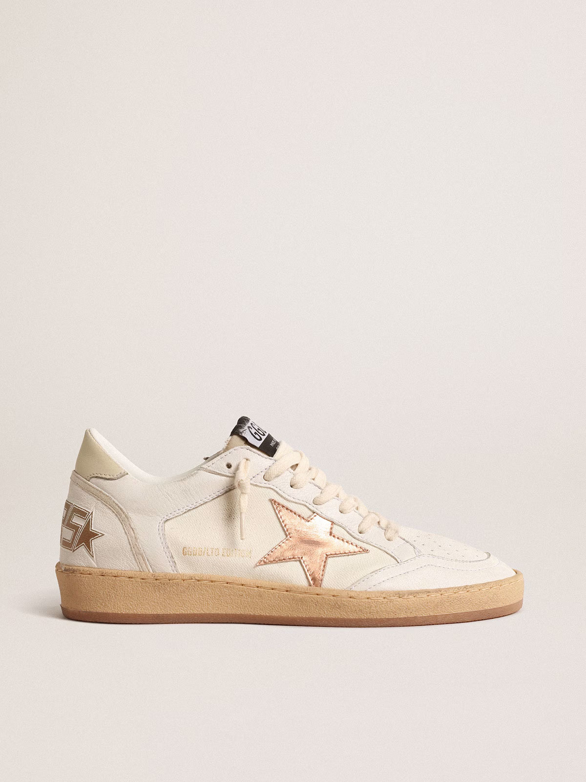 Golden Goose GGDB Ball Star LTD in canvas and nappa with bronze metallic leather star
