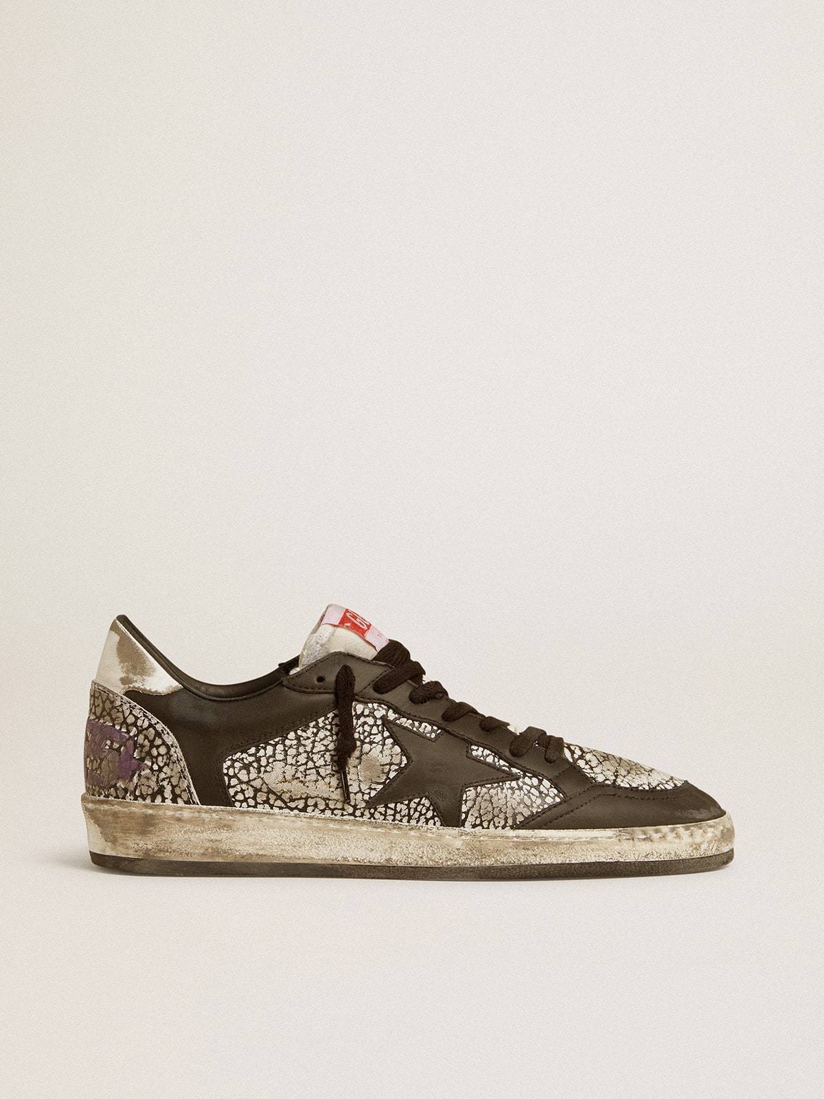 Golden Goose GGDB Men's Ball Star in elephant-print leather with black leather star