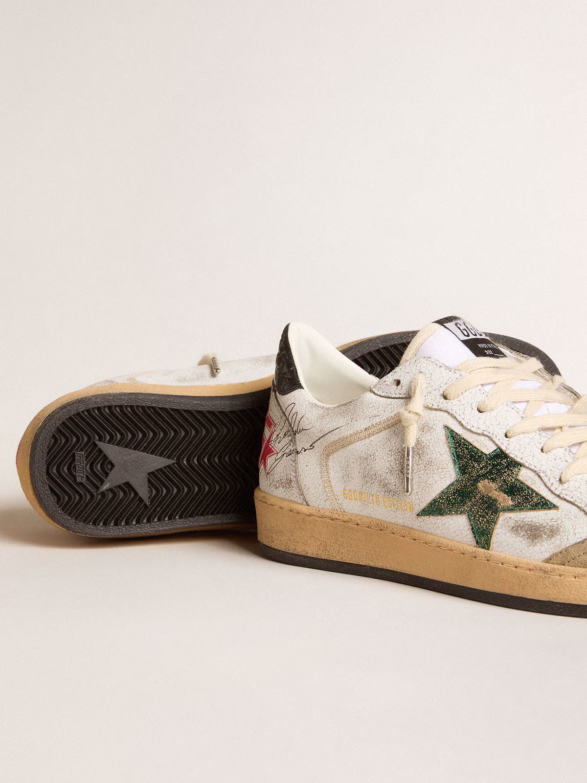 Golden Goose GGDB Ball Star LTD with metallic leather star and gray leather heel tab