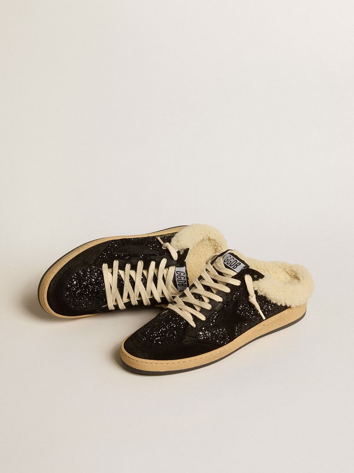 Golden Goose GGDB Ball Star LTD with Swarovski crystals and gray suede star