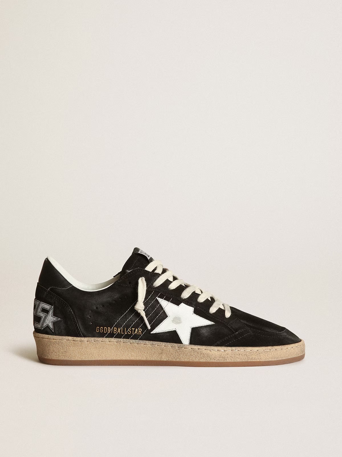 Golden Goose GGDB Men's Ball Star in black suede with white leather star