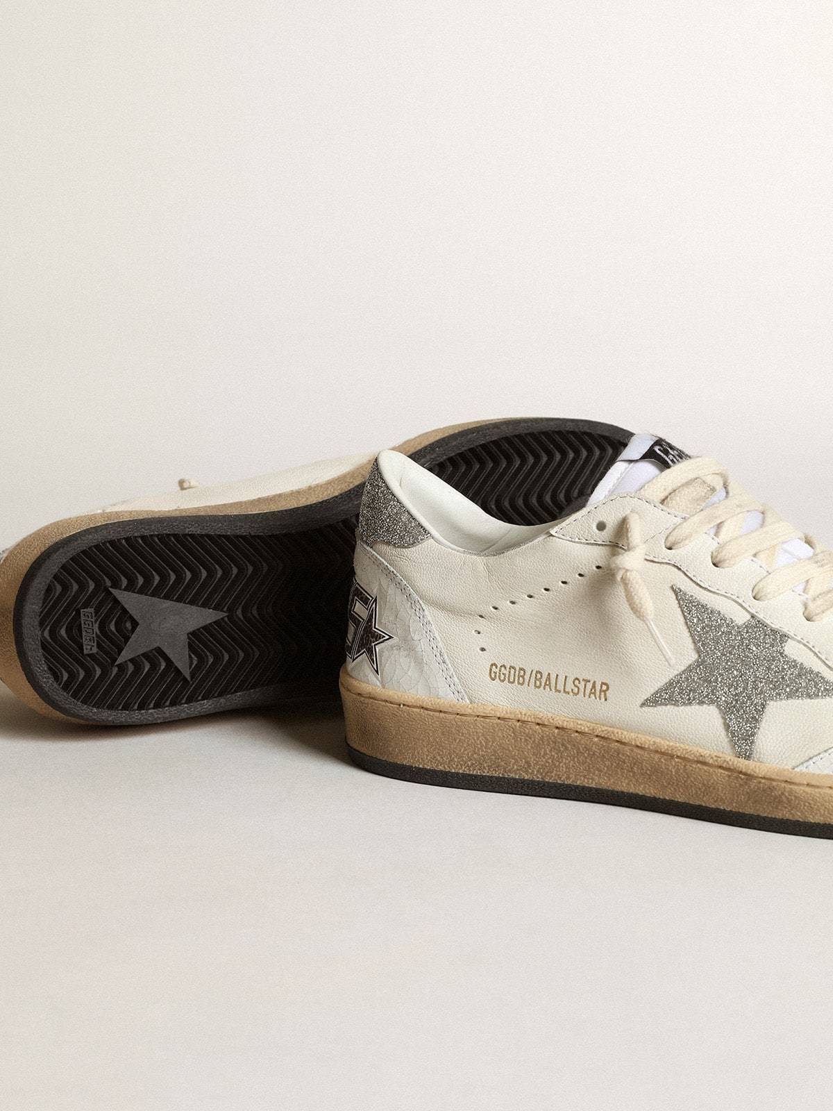 Golden Goose GGDB White Ball Star with a Swarovski crystal star and heel tab
