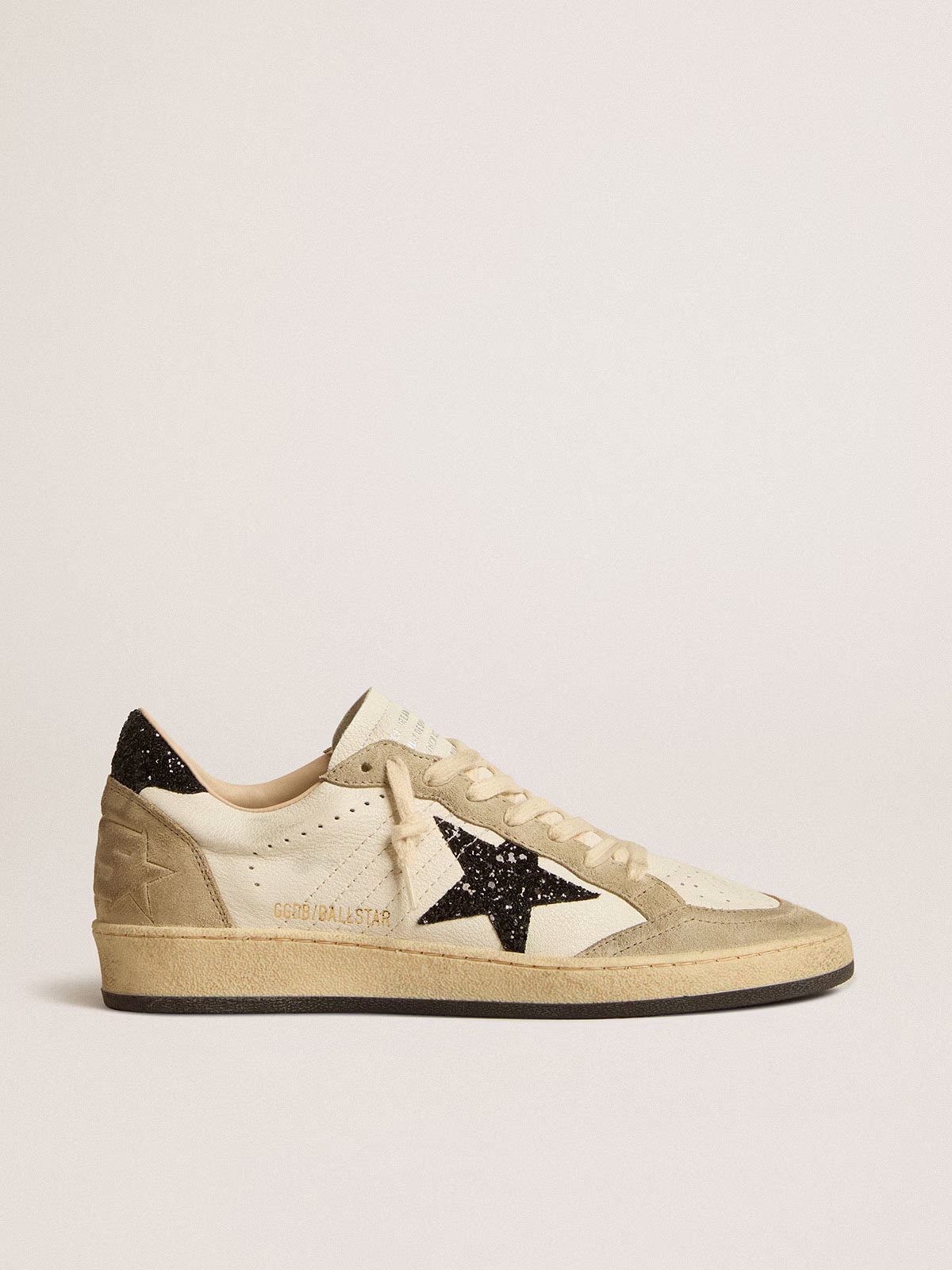 Golden Goose GGDB Ball Star LTD in nappa leather and suede with cream star and silver heel tab