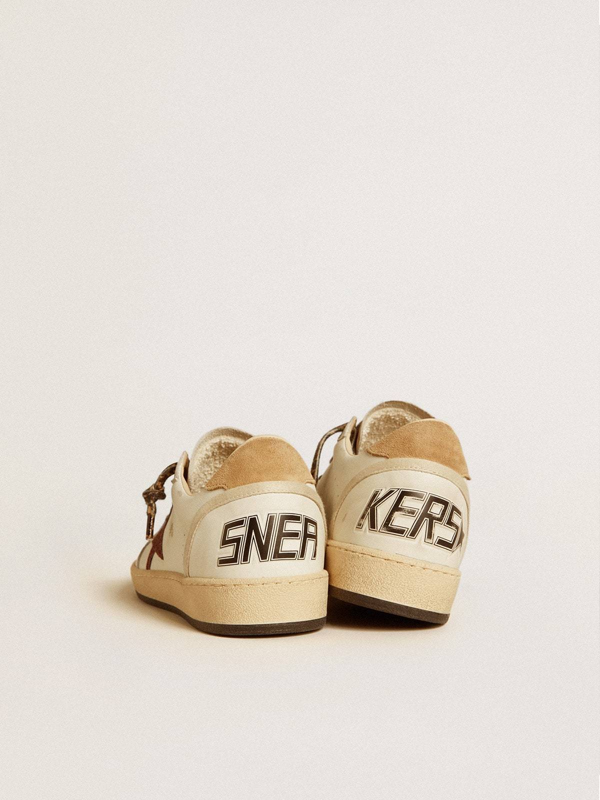 Golden Goose GGDB Women's Ball Star LTD with burgundy glitter star and beige suede heel tab