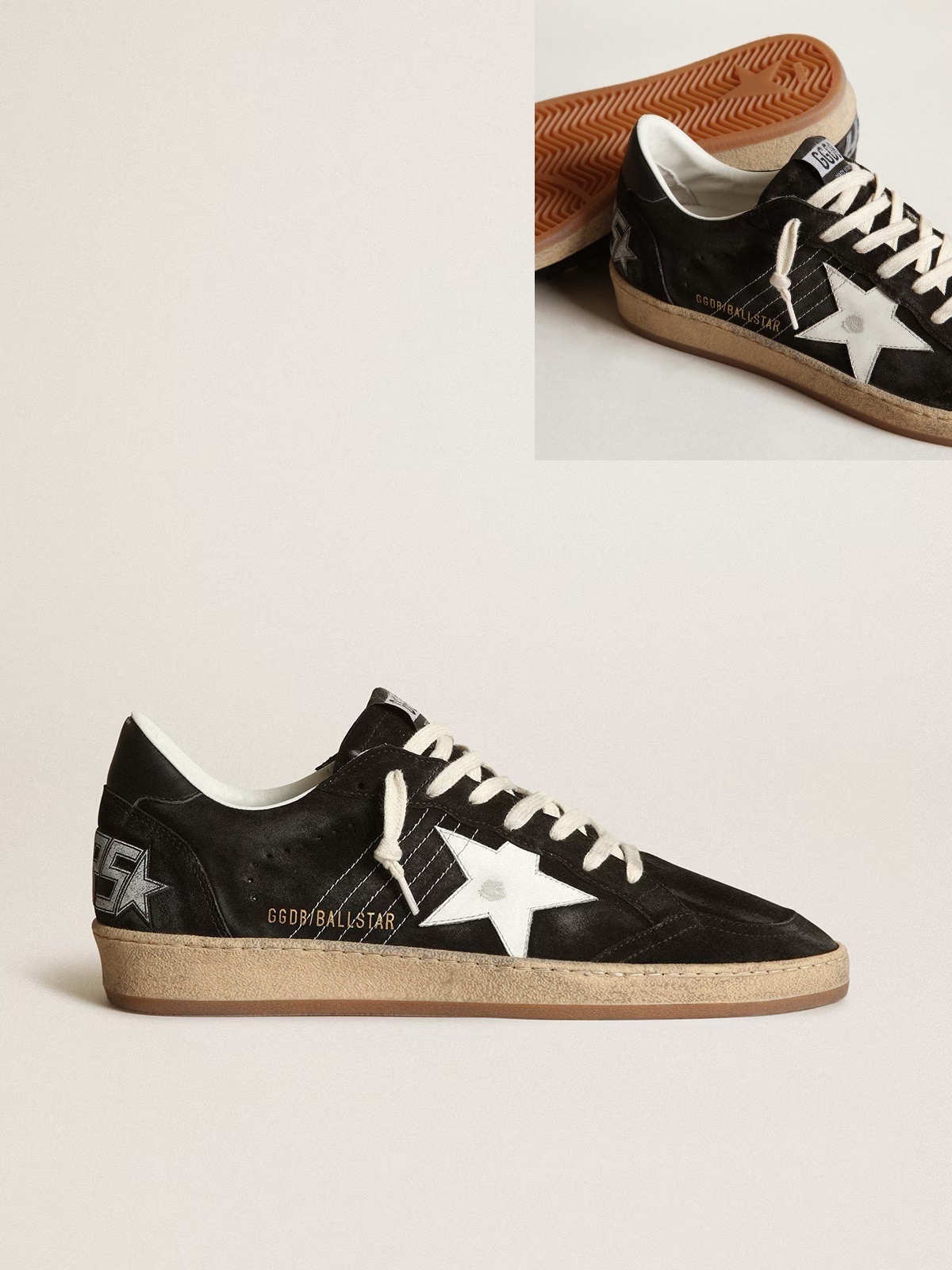 Golden Goose GGDB Men's Ball Star in black suede with white leather star