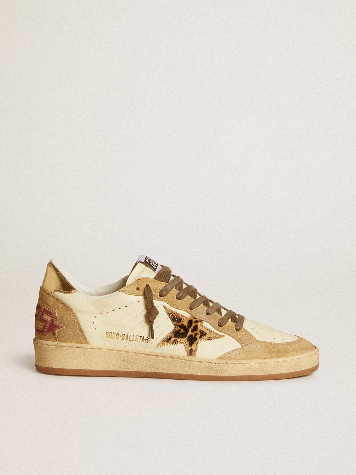 Golden Goose GGDB Women's Ball Star in nappa and suede with pony skin star and metallic heel tab