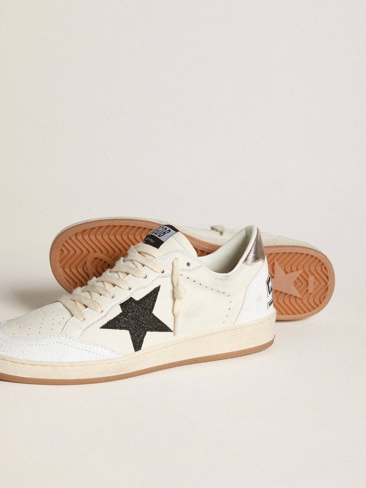 Golden Goose GGDB Ball Star in nappa with glitter star and metallic nappa heel tab