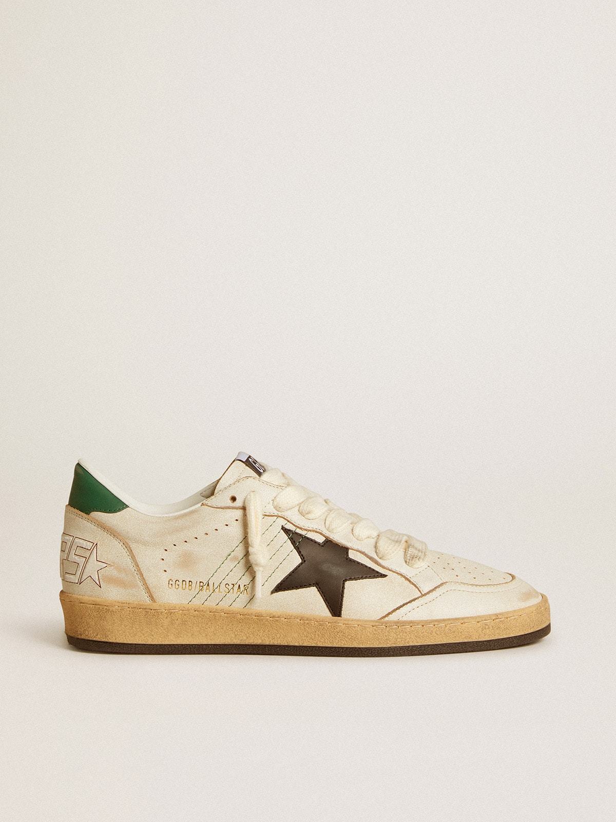 Golden Goose GGDB Men's Ball Star with black leather star and green leather heel tab