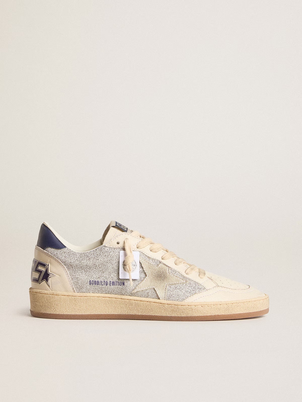 Golden Goose GGDB Women's Ball Star LTD in Swarovski crystals and leather with white suede star
