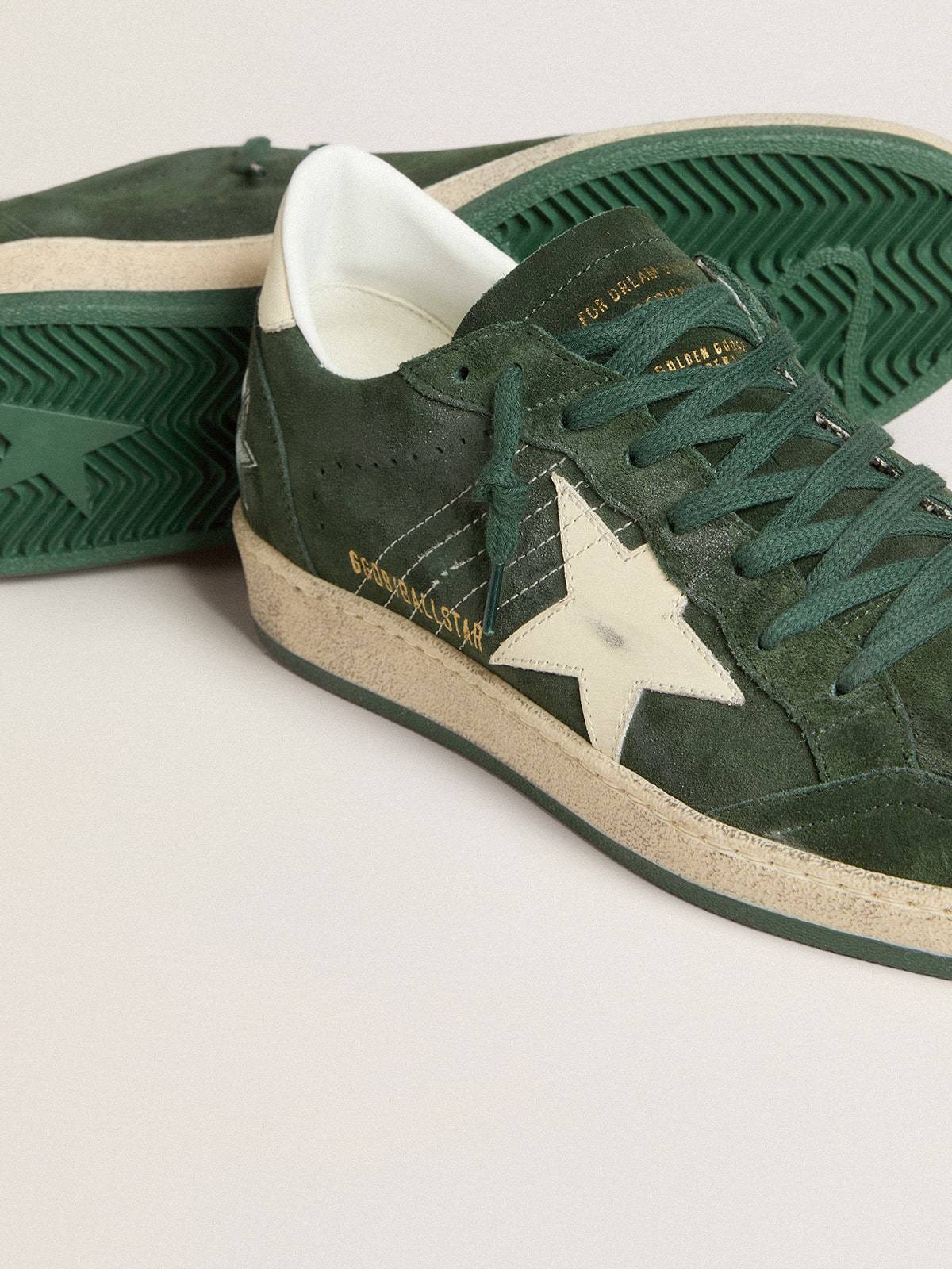 Golden Goose GGDB Women's Ball Star in green suede with white leather star and heel tab