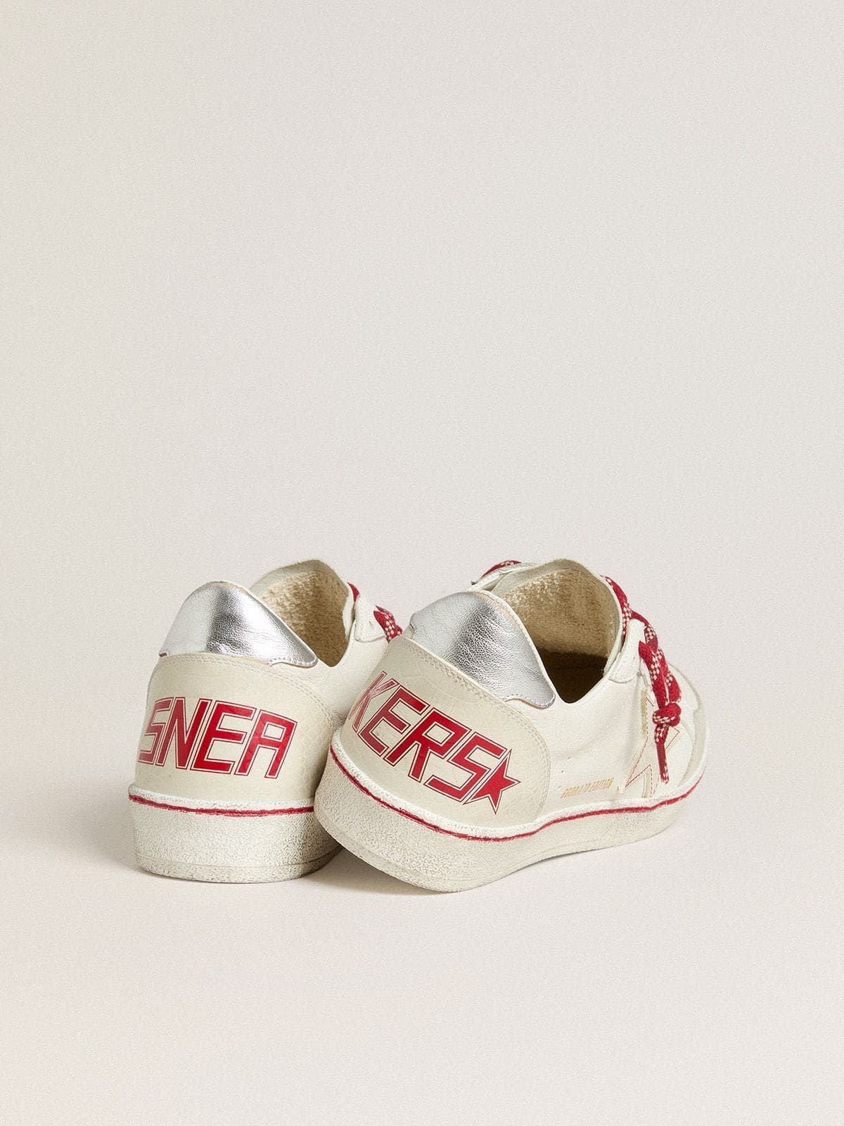 Golden Goose GGDB Men's Ball Star LTD CNY in white leather with a lived-in effect