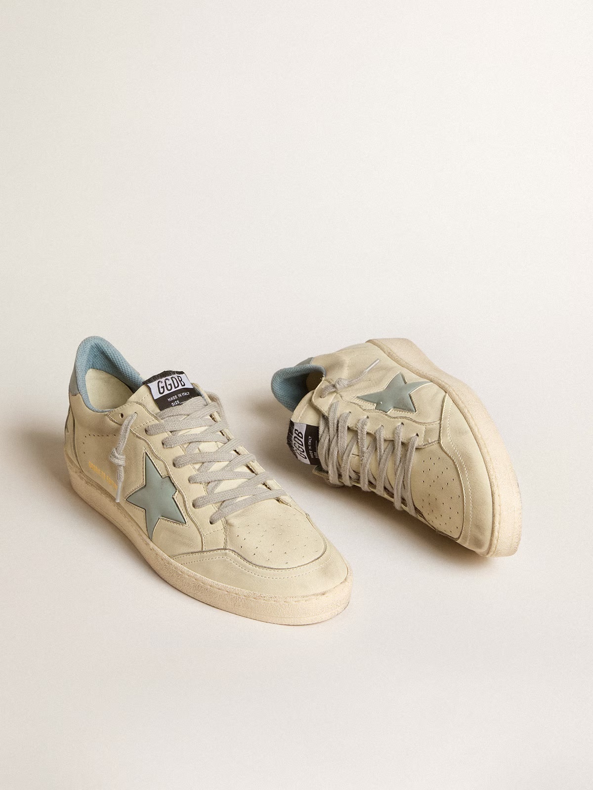 Golden Goose GGDB Men's Ball Star LTD with light blue plastic star and leather heel tab