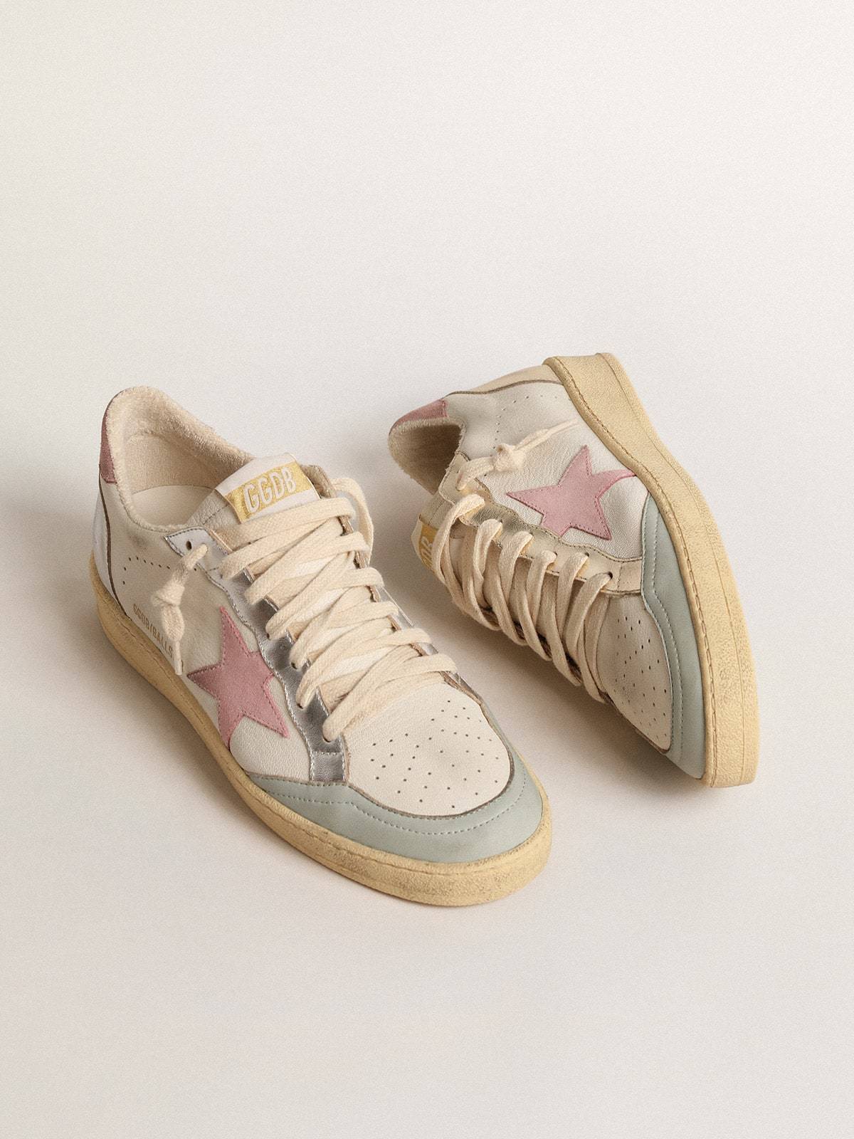 Golden Goose GGDB Ball Star with pink suede star and metallic leather inserts