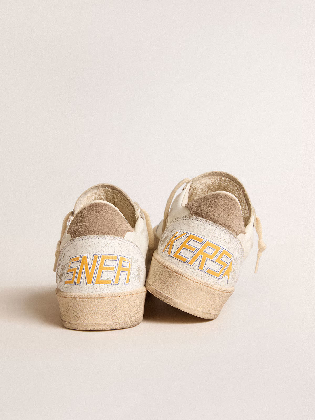 Golden Goose GGDB Ball Star with blue glitter star and dove-gray suede heel tab