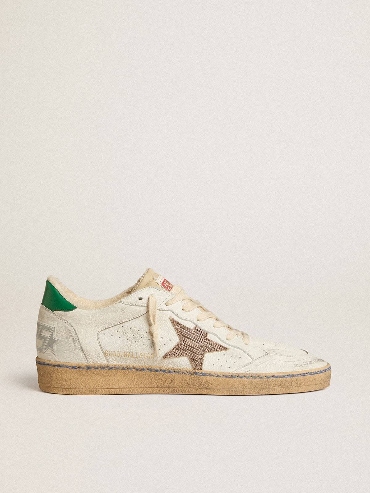Golden Goose GGDB Ball Star LTD with sand mesh star and green leather heel tab
