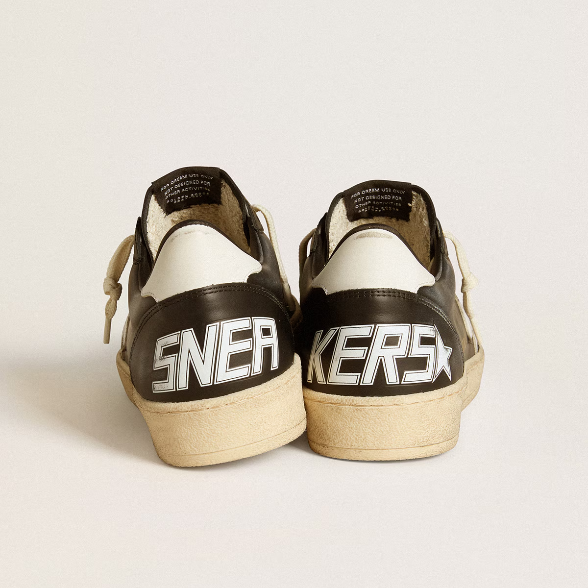 Golden Goose GGDB Ball Star in black nappa with white leather star andheel tab