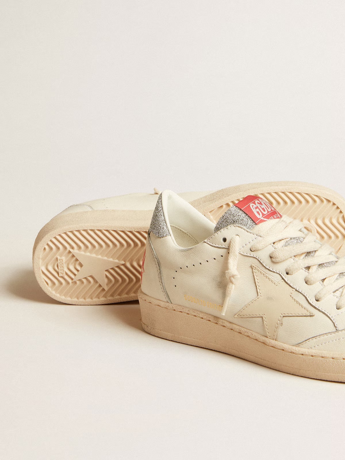 Golden Goose GGDB Men's Ball Star LTD in nappa with white star and Swarovski crystal heel tab