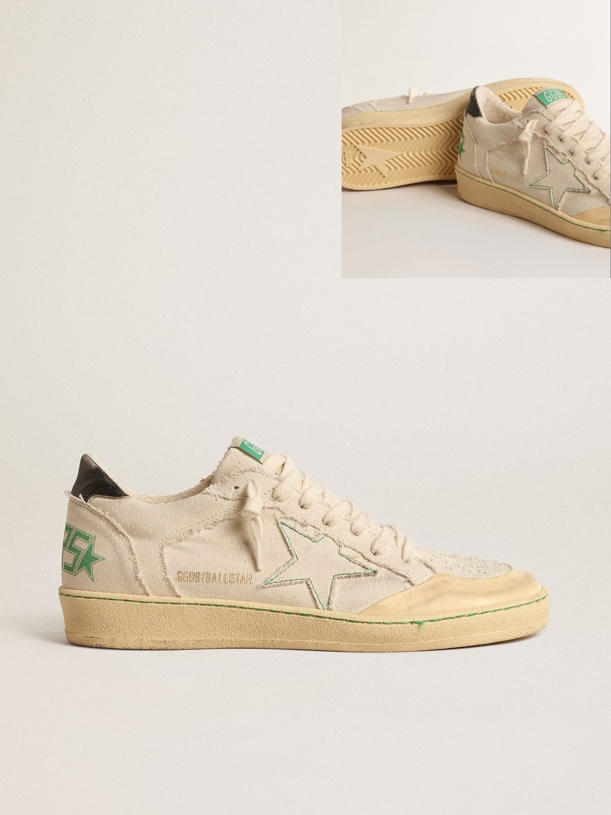 Golden Goose GGDB Ball Star LTD with vanilla canvas star and leather heel tab