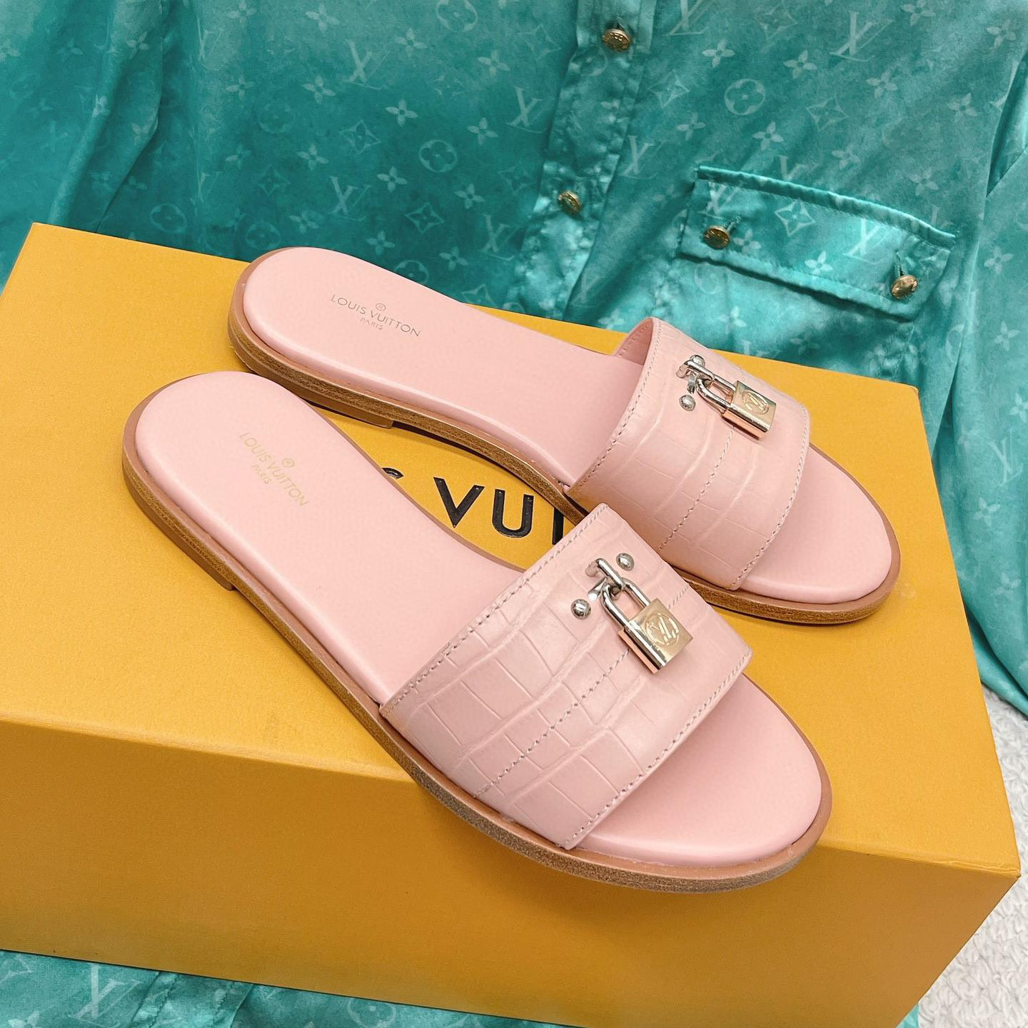 Louis Vuitton LV Leather Flip-flops Slide Sandal (Replica)