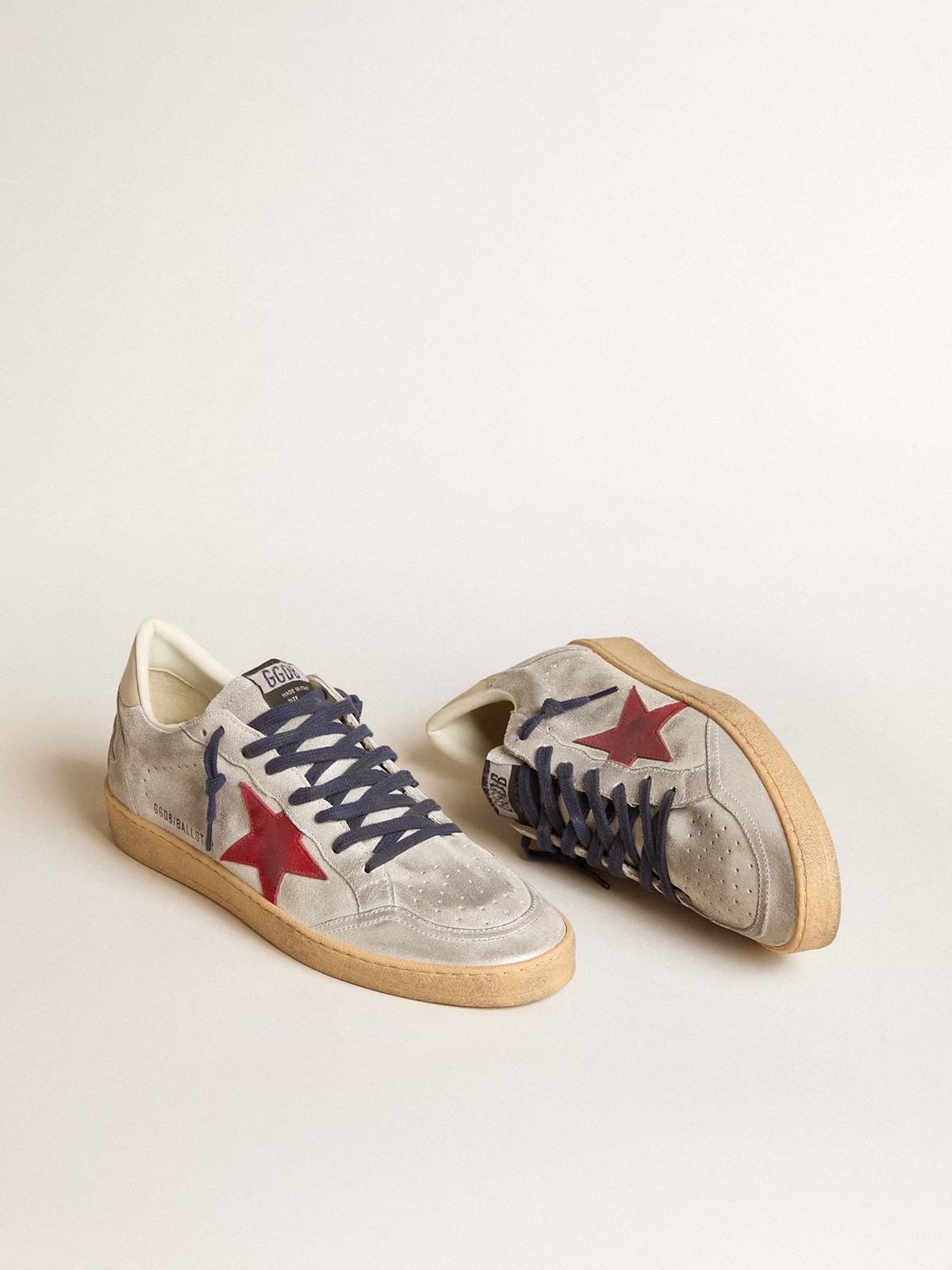 Golden Goose GGDB Ball Star in metallic suede with suede star and leather heel tab