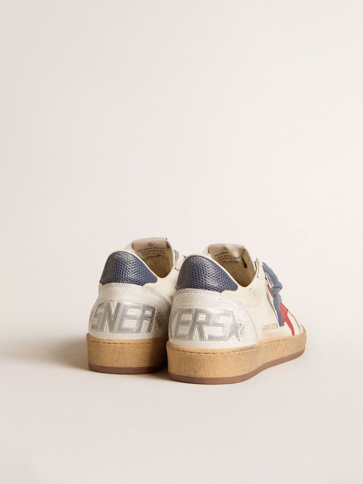 Golden Goose GGDB Ball Star LTD with red star and lizard-print leather heel tab