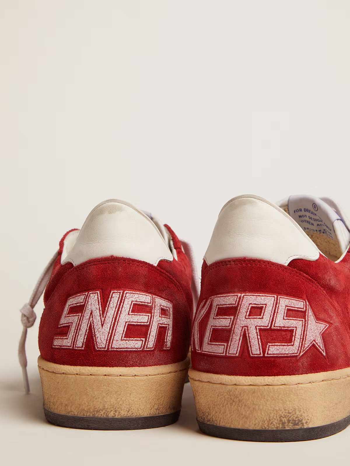 Golden Goose GGDB Men's Ball Star in dark red suede with white star and heel tab