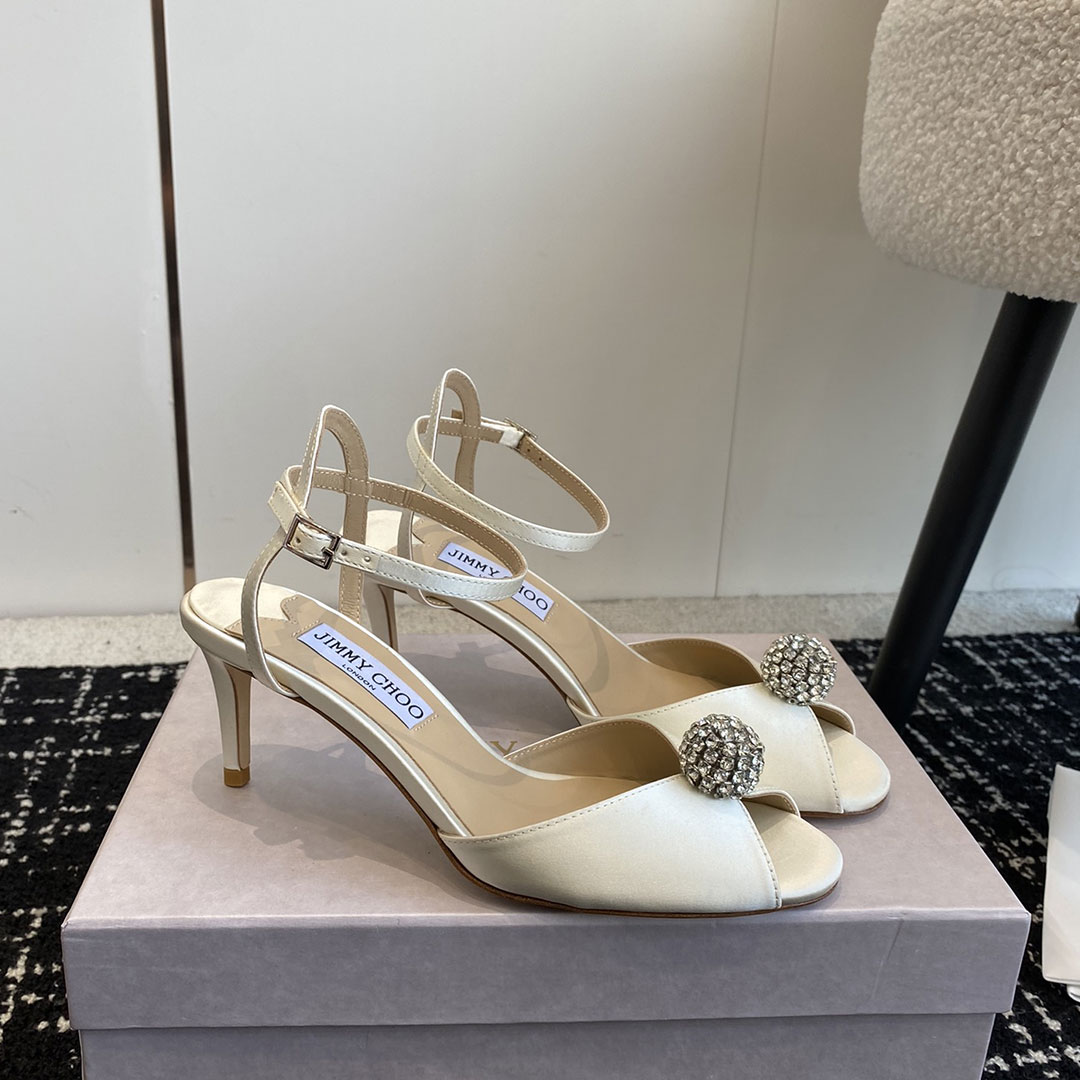 Jimmy Choo Sacora Leather Slingshot Fashion Buckle Slide Sandal (Replica)