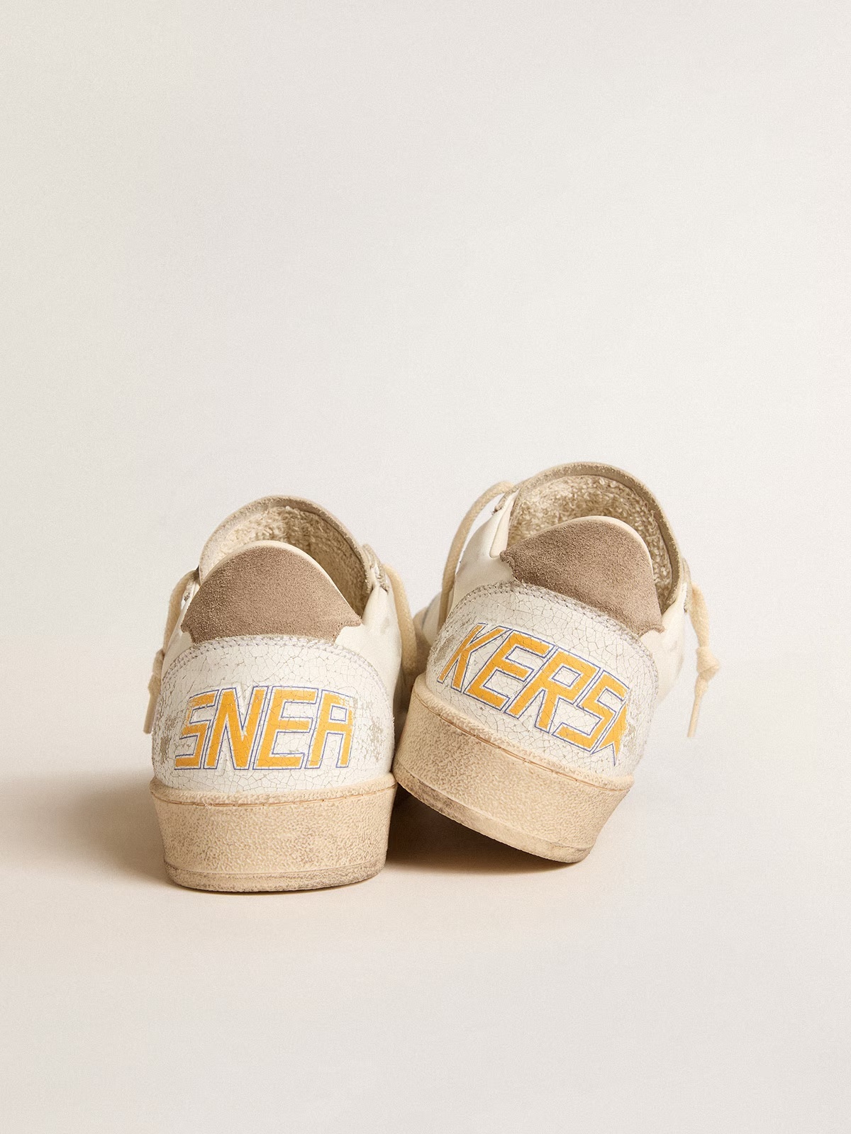 Golden Goose GGDB Ball Star in golden Swarovski crystals with milk-white leather star