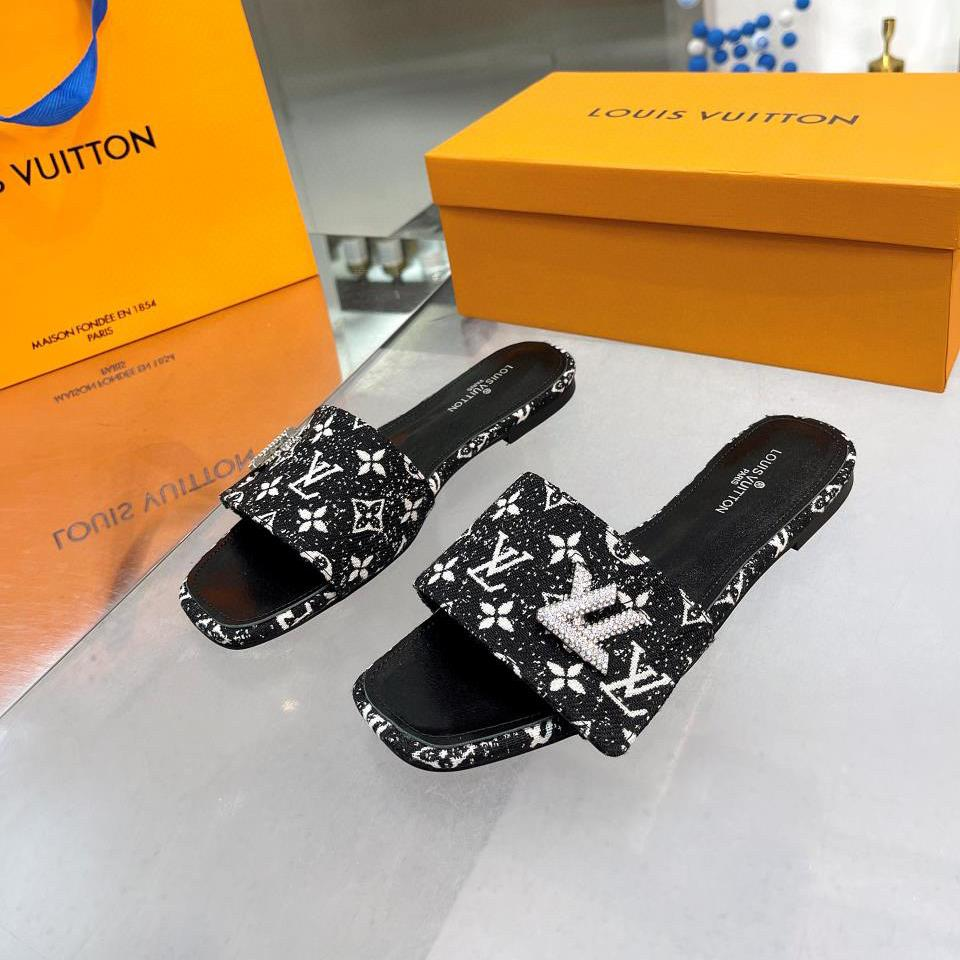 Louis Vuitton LV Flat Flat Flip-flops  Slide Sandal (Replica)